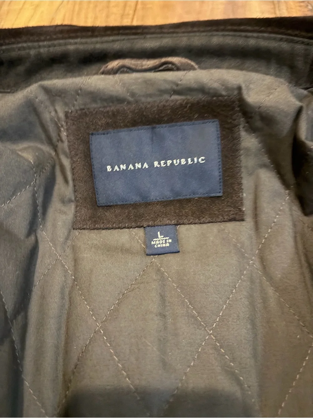 Banana Republic Brown Suede Leather Field Car Coat Jacket L